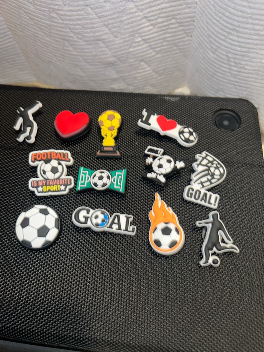 Soccer Themed Shoe Charms Set - Assorted Colors